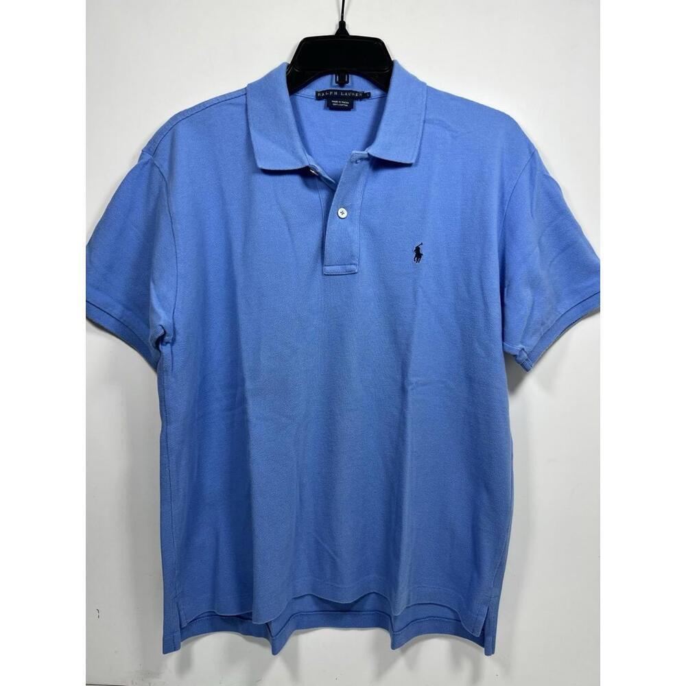 Ralph Lauren Polo Shirt Womens Large Classic Fit Short Sleeve Casual Blue